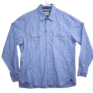Robert Graham Collections Mens L Long Sleeve Flip Cuff Button Up Cotton Shirt